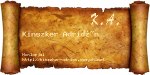 Kinszker Adrián névjegykártya